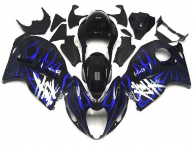 1997-2007 Black with Deep Blue flame Suzuki GSXR 1300 Fairings