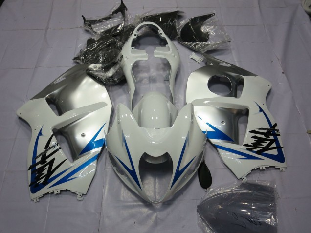 1997-2007 Blue White and Silver Suzuki GSXR 1300 Fairings