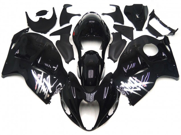 1997-2007 Gloss Black w Silver Decals Suzuki GSXR 1300 Fairings 1997-2007 Gloss Black w Silver Decals Suzuki GSXR 1300 Fairings