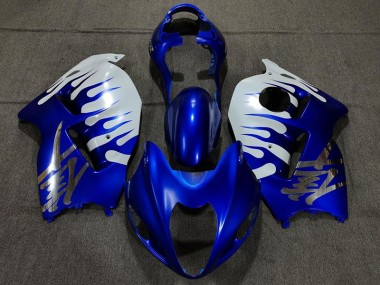 1997-2007 Gloss Blue and White Suzuki GSXR 1300 Fairings