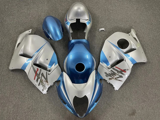 1997-2007 Gloss Light Blue and Silver Suzuki GSXR 1300 Fairings 1997-2007 Gloss Light Blue and Silver Suzuki GSXR 1300 Fairings