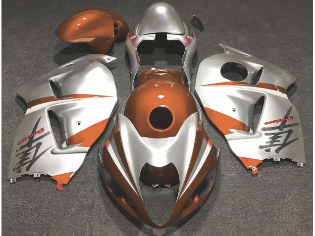 1997-2007 Gloss Orange and Silver Suzuki GSXR 1300 Fairings 1997-2007 Gloss Orange and Silver Suzuki GSXR 1300 Fairings
