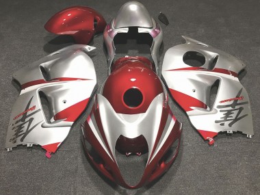 1997-2007 Gloss Red and Silver Suzuki GSXR 1300 Fairings