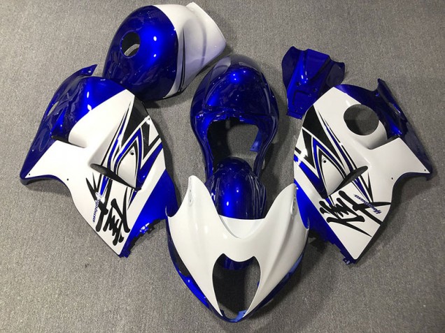 1997-2007 Gloss White & Blue Suzuki GSXR 1300 Fairings 1997-2007 Gloss White & Blue Suzuki GSXR 1300 Fairings