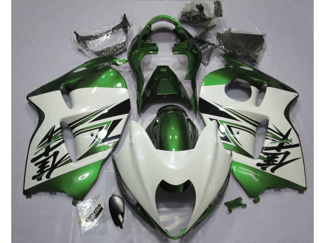 1997-2007 Gloss White & Green Suzuki GSXR 1300 Fairings 1997-2007 Gloss White & Green Suzuki GSXR 1300 Fairings