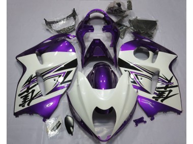 1997-2007 Gloss White & Purple Suzuki GSXR 1300 Fairings