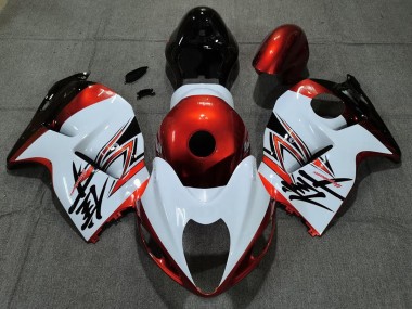 1997-2007 Gloss White and Orange Suzuki GSXR 1300 Fairings