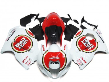 1997-2007 Red Lucky Strike Style Suzuki GSXR 1300 Fairings