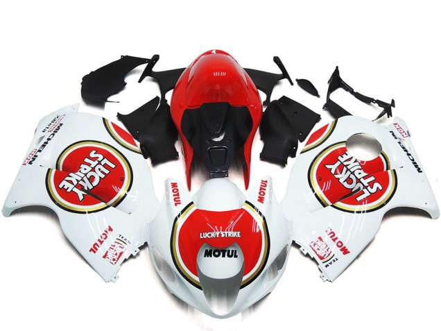 1997-2007 Red Lucky Strike Style Suzuki GSXR 1300 Fairings 1997-2007 Red Lucky Strike Style Suzuki GSXR 1300 Fairings