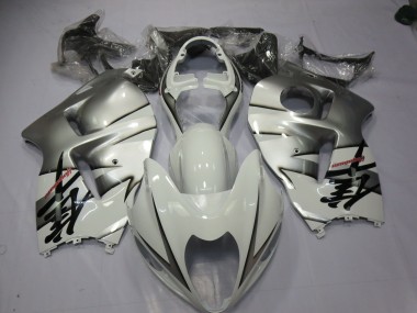 1997-2007 White and Silver Suzuki GSXR 1300 Fairings