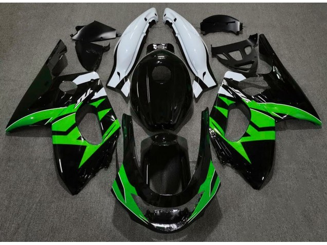 1998-2007 Gloss Black Green and White Yamaha YZF600 Fairings 1998-2007 Gloss Black Green and White Yamaha YZF600 Fairings