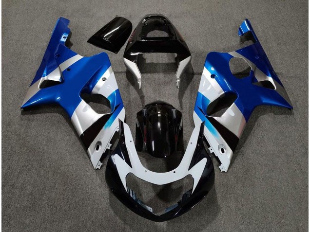 2000-2002 Gloss Blue and Silver OEM Suzuki GSXR 1000 Fairings 2000-2002 Gloss Blue and Silver OEM Suzuki GSXR 1000 Fairings