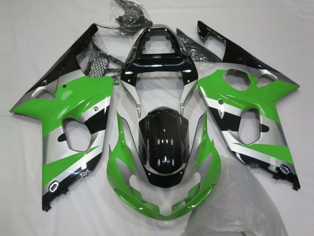 2000-2002 Green Silver OEM Style Suzuki GSXR 1000 Fairings