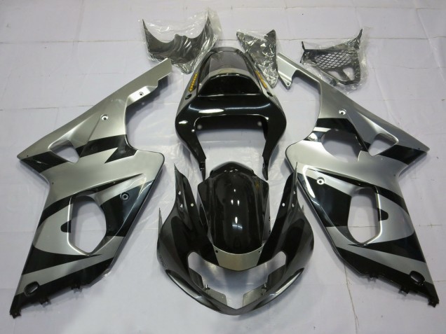 2000-2002 Silver and Black OEM Style Suzuki GSXR 1000 Fairings 2000-2002 Silver and Black OEM Style Suzuki GSXR 1000 Fairings