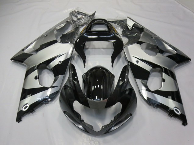 2000-2002 Silver and Black Suzuki GSXR 1000 Fairings 2000-2002 Silver and Black Suzuki GSXR 1000 Fairings