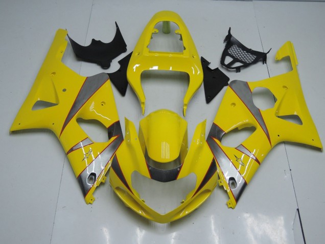 2000-2002 Yellow and Silver Suzuki GSXR 1000 Fairings