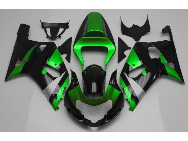 2001-2003 Gloss Green and Black Suzuki GSXR 600-750 Fairings