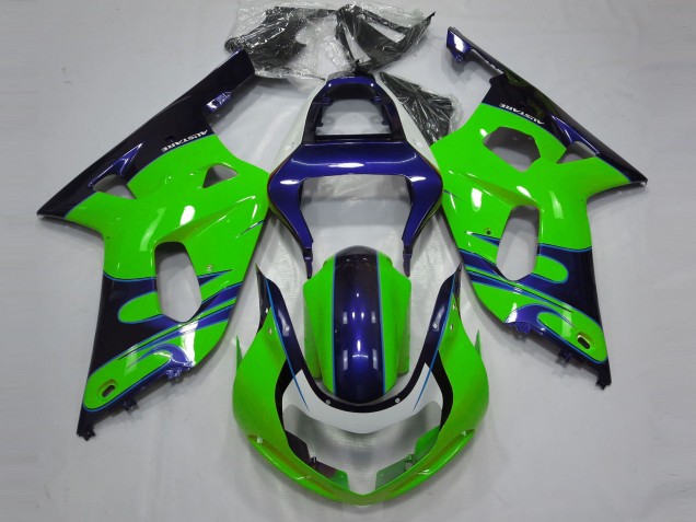 2001-2003 Gloss Green and Blue Suzuki GSXR 600-750 Fairings 2001-2003 Gloss Green and Blue Suzuki GSXR 600-750 Fairings