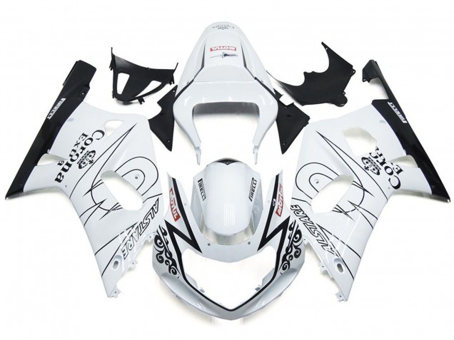 2001-2003 Gloss White Corona and Black Suzuki GSXR 600-750 Fairings 2001-2003 Gloss White Corona and Black Suzuki GSXR 600-750 Fairings