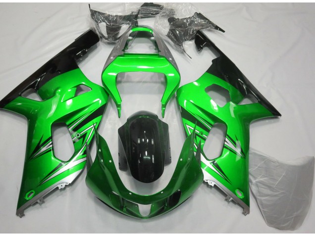 2001-2003 Green and Silver Suzuki GSXR 600-750 Fairings 2001-2003 Green and Silver Suzuki GSXR 600-750 Fairings