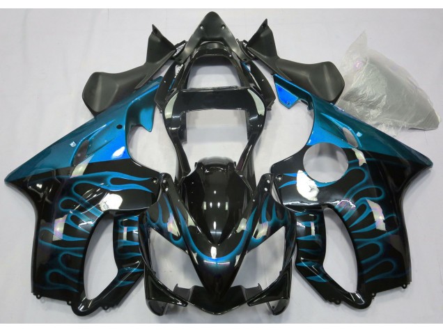 2001-2003 Light Blue Flame Honda CBR600 F4i Fairings 2001-2003 Light Blue Flame Honda CBR600 F4i Fairings