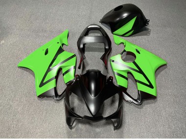 2001-2003 Matte Black and Green Honda CBR600 F4i Fairings