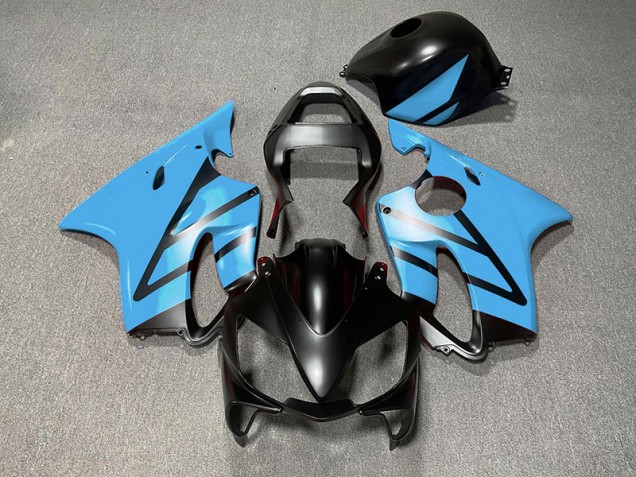 2001-2003 Matte Black and Light Blue Honda CBR600 F4i Fairings 2001-2003 Matte Black and Light Blue Honda CBR600 F4i Fairings