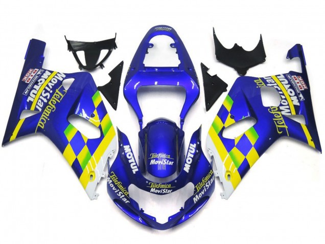 2001-2003 MoviStar Blue Gloss Suzuki GSXR 600-750 Fairings 2001-2003 MoviStar Blue Gloss Suzuki GSXR 600-750 Fairings