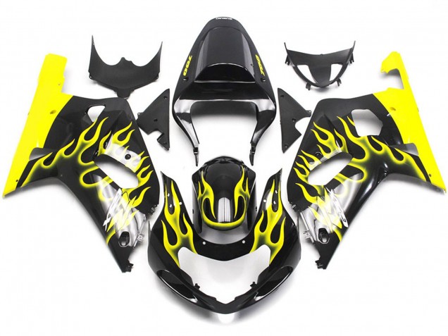 2001-2003 Vibrant Yellow Flame Suzuki GSXR 600-750 Fairings 2001-2003 Vibrant Yellow Flame Suzuki GSXR 600-750 Fairings