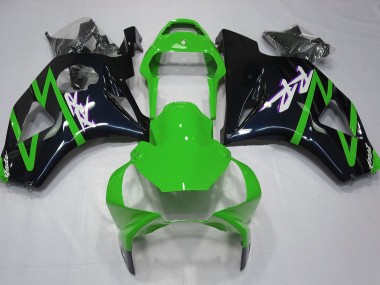 2002-2003 Gloss Black and Green Honda CBR954 Fairings