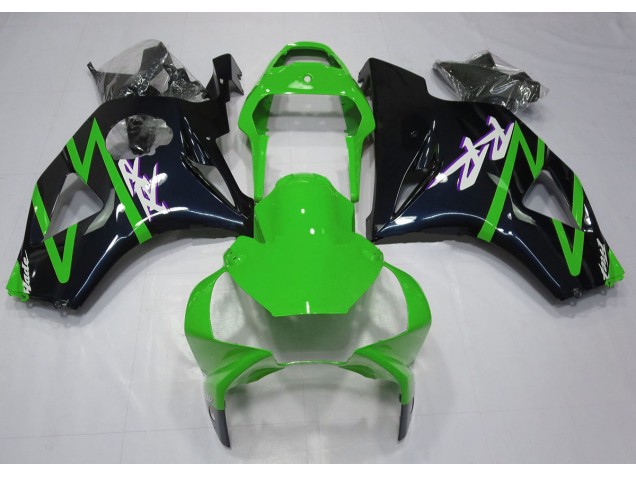 2002-2003 Gloss Black and Green Honda CBR954 Fairings