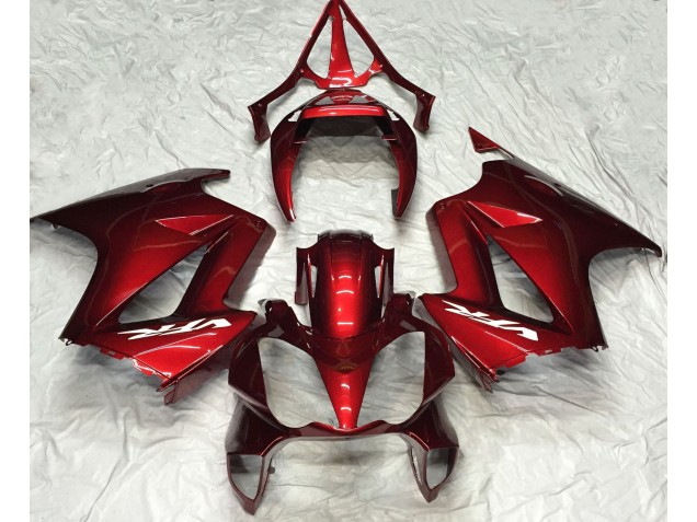 2002-2012 Deep Red Plain Honda VFR800 Fairings
