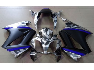 2002-2012 Gray Camouflage & Blue Honda VFR800 Fairings