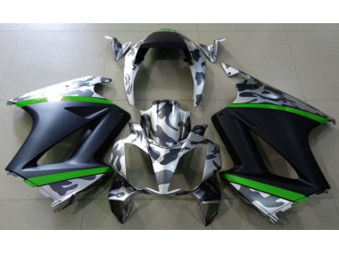 2002-2012 Gray Camouflage & Green Honda VFR800 Fairings