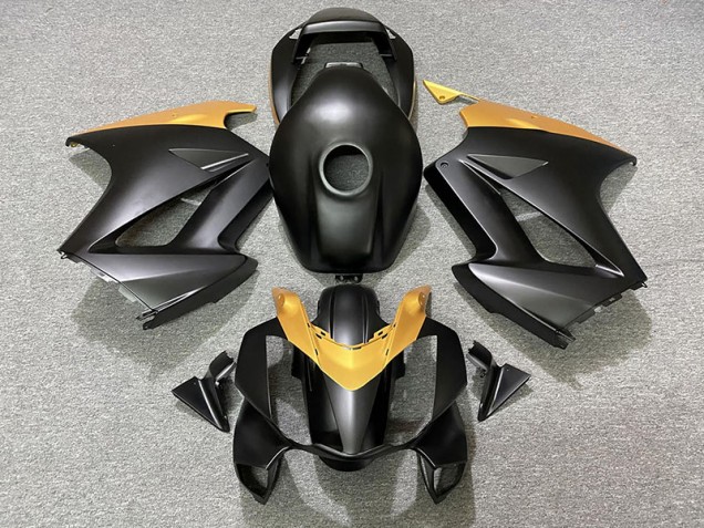 2002-2012 Matte Black & Gold Honda VFR800 Fairings 2002-2012 Matte Black & Gold Honda VFR800 Fairings