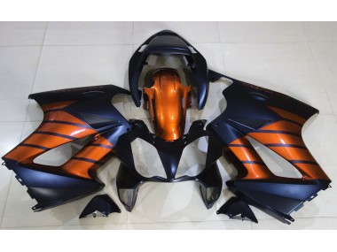 2002-2012 Matte Black & Orange Honda VFR800 Fairings