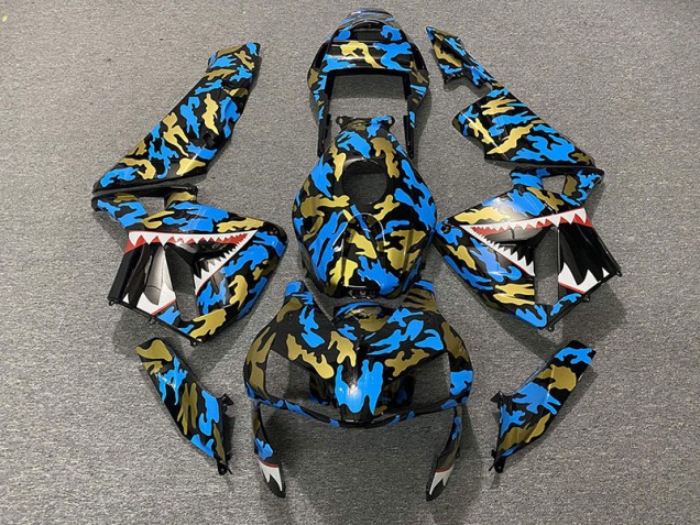 2003-2004 Blue and Gold Camo Honda CBR600RR Fairings 2003-2004 Blue and Gold Camo Honda CBR600RR Fairings