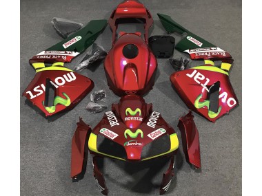 2003-2004 Deep Red Movistar Honda CBR600RR Fairings