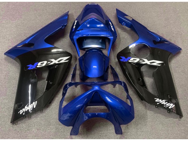 2003-2004 Gloss Blue and Black Kawasaki ZX6R Fairings 2003-2004 Gloss Blue and Black Kawasaki ZX6R Fairings