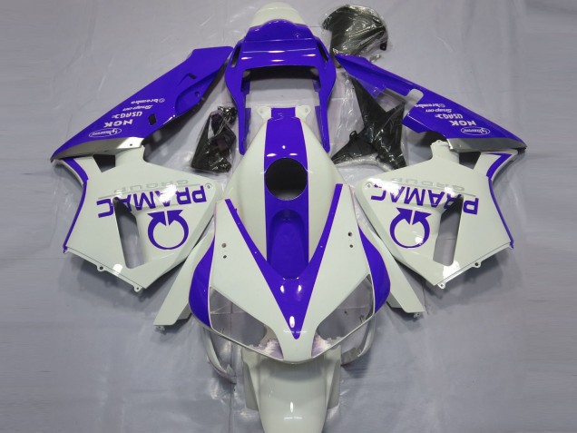 2003-2004 Gloss White and Blue PRAMAC Honda CBR600RR Fairings 2003-2004 Gloss White and Blue PRAMAC Honda CBR600RR Fairings