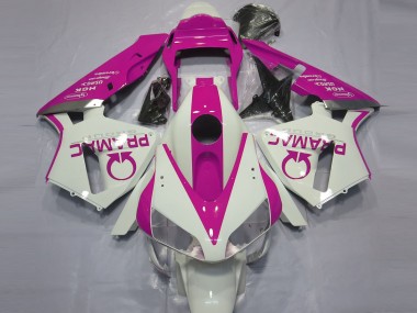 2003-2004 Gloss White and Pink PRAMAC Honda CBR600RR Fairings