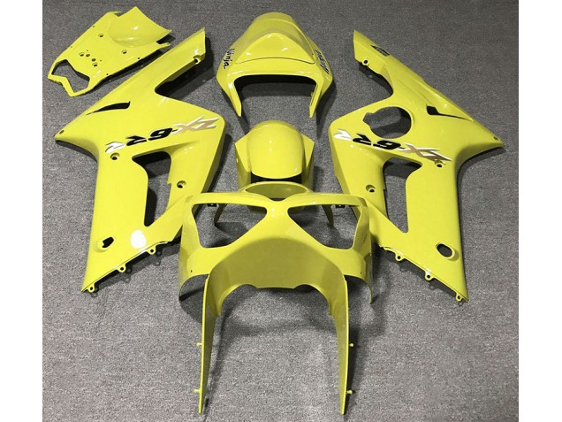 2003-2004 Gloss Yellow Kawasaki ZX6R Fairings