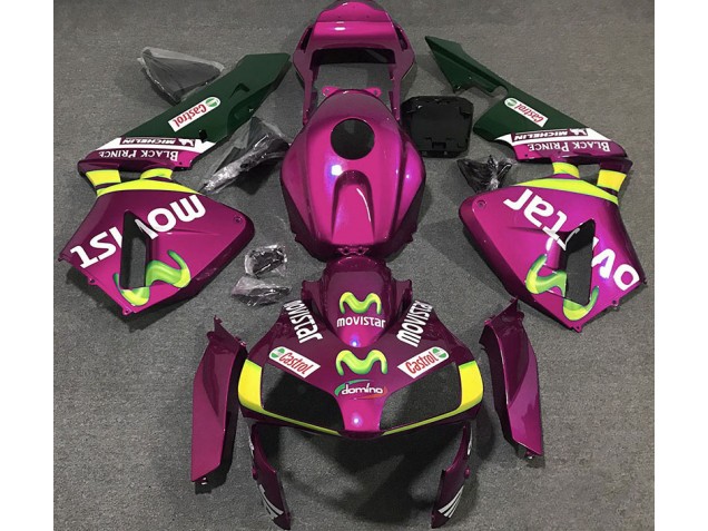 2003-2004 Hot Pink Movistar Honda CBR600RR Fairings