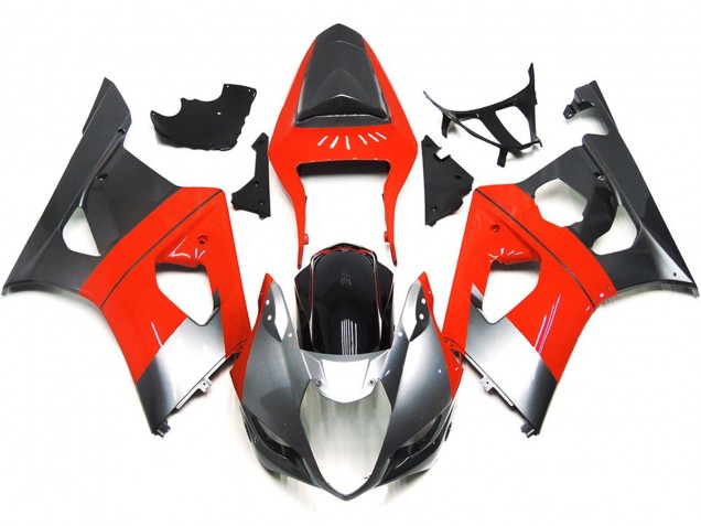 2003-2004 Plain Red and Silver Suzuki GSXR 1000 Fairings 2003-2004 Plain Red and Silver Suzuki GSXR 1000 Fairings