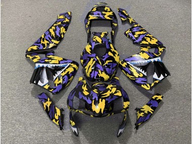 2003-2004 Purple and Yellow Camo Honda CBR600RR Fairings