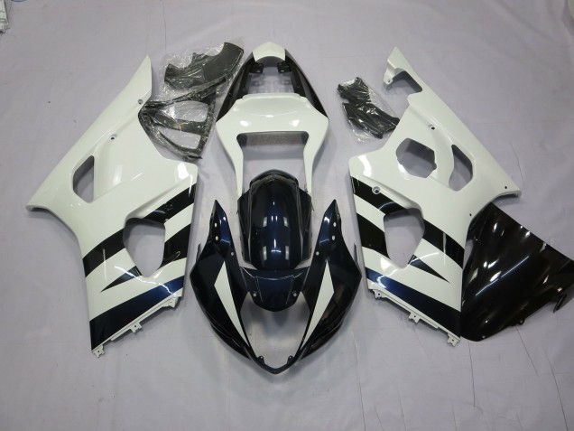 2003-2004 White and Black Suzuki GSXR 1000 Fairings 2003-2004 White and Black Suzuki GSXR 1000 Fairings