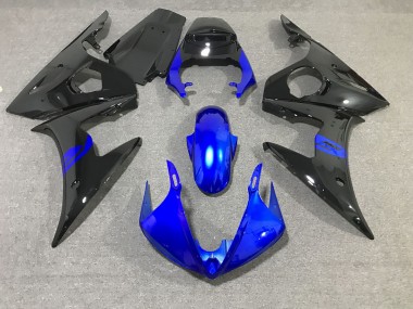 2003-2005 Black and Blue Gloss Yamaha R6 Fairings