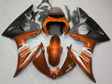 2003-2005 Gloss Orange & White Yamaha R6 Fairings