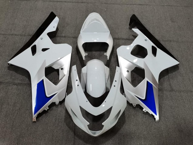 2004-2005 Blue White and Silver Style Suzuki GSXR 600-750 Fairings 2004-2005 Blue White and Silver Style Suzuki GSXR 600-750 Fairings