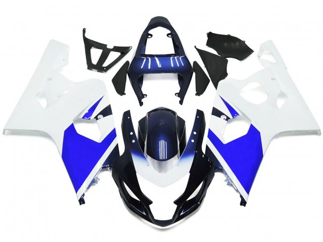 2004-2005 Bright White and Blue Suzuki GSXR 600-750 Fairings 2004-2005 Bright White and Blue Suzuki GSXR 600-750 Fairings